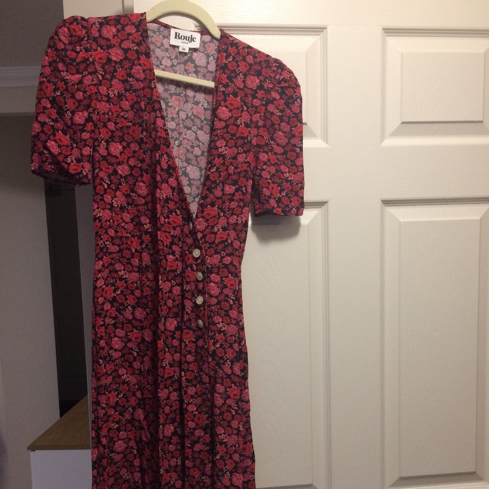 Rouje Red Floral Midi Dress